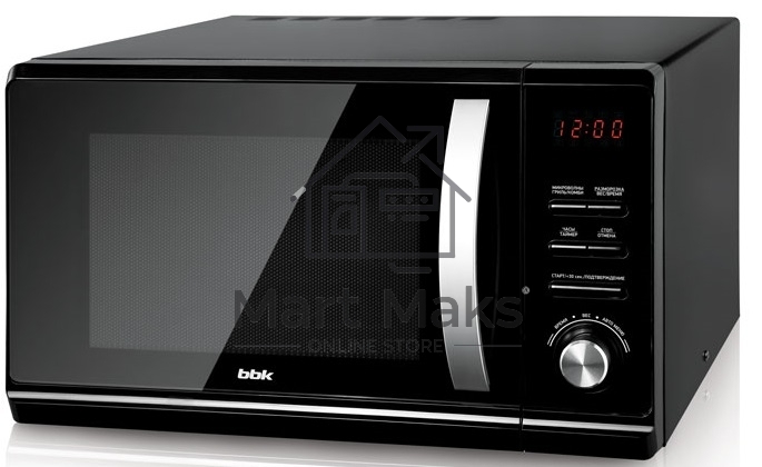 Микроволновая печь BBK 23MWG-851T/B черный, 23 л, 800 Вт, поворотный механизм/кнопки