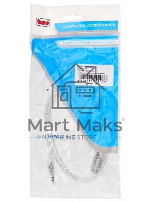 Кабель-удлинитель аудио Buro Jack/Plug 3.5мм (f) 1м. прозрачный