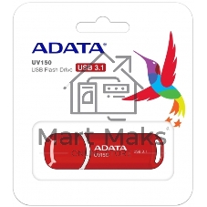 Флешка USB ADATA UV150 (AUV150-64G-RRD), 64Gb, USB 3.0, R/W 100/30, красный