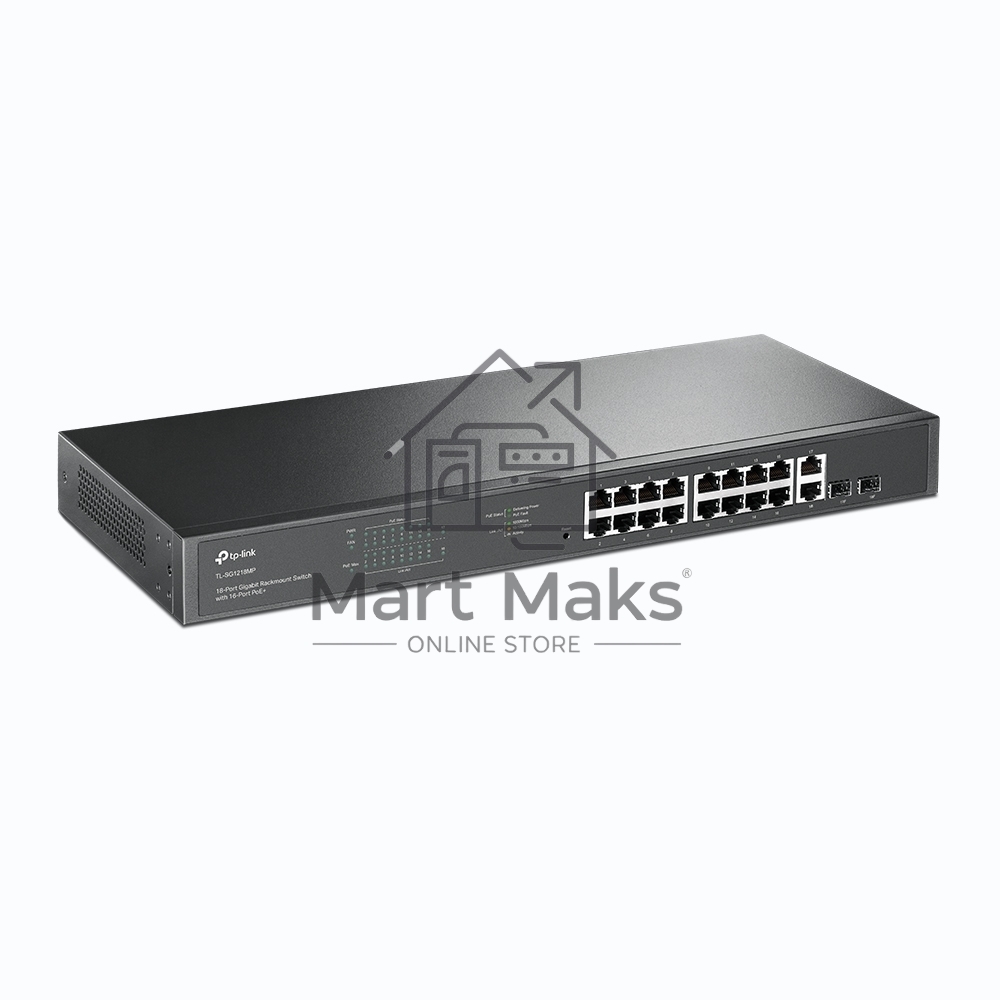 Коммутатор TP-Link TL-SG1218MP 18-портовый гигабитный коммутатор с 16 портами PoE+ SMB