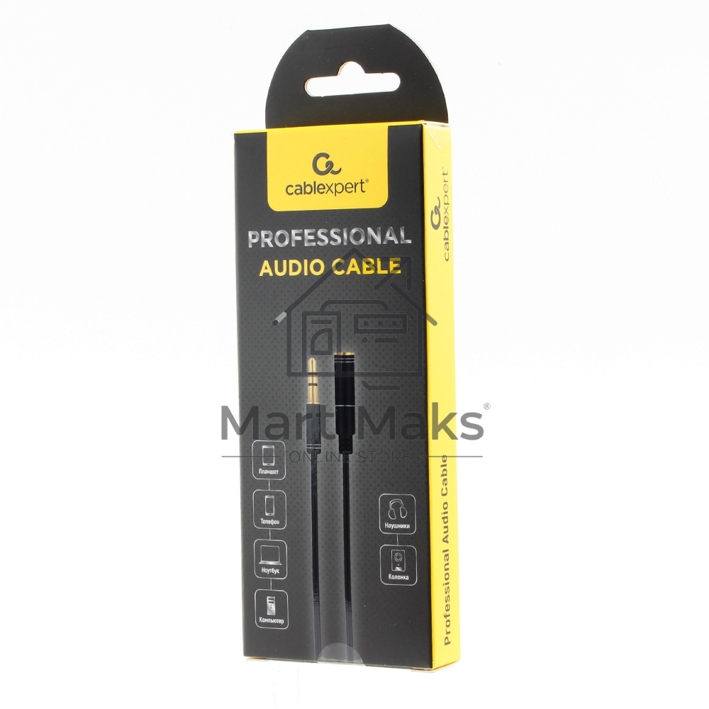 Кабель аудио удлинительный Cablexpert CCAB-02-35MF-3MB. 3.5 Jack (M)/3.5 Jack (F), черный, 3м, блистер