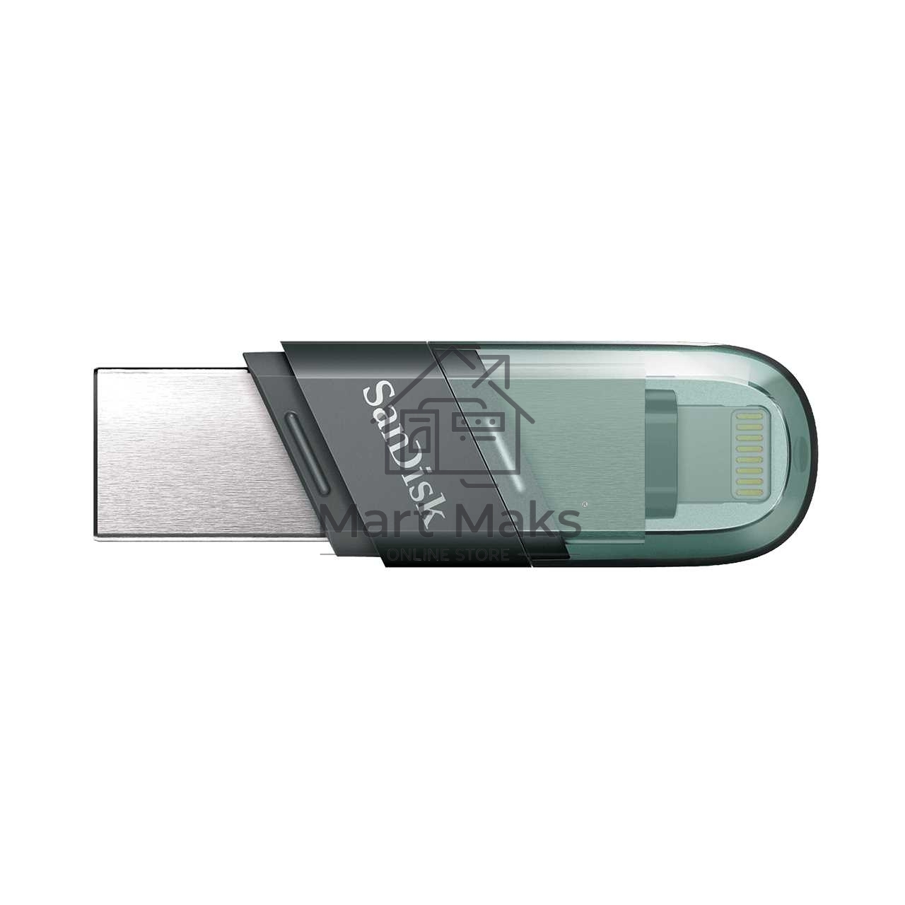Флешка USB R/W R/W Sandisk 128Gb iXpand Flip SDIX90N-128G-GN6NE USB3.1 зеленый/серебристый