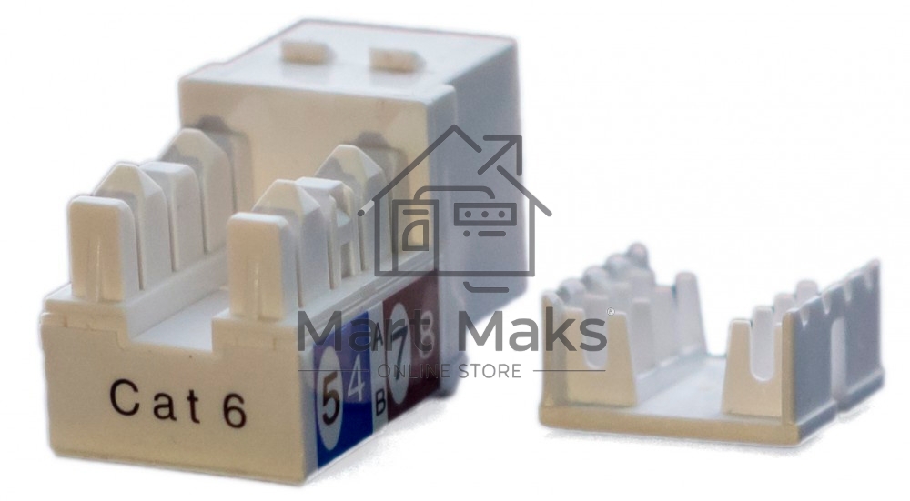 Вставка Keystone Jack Hyperline KJ9-8P8C-C6-90-WH RJ-45(8P8C), категория 6, белая