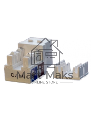Вставка Keystone Jack Hyperline KJ9-8P8C-C6-90-WH RJ-45(8P8C), категория 6, белая