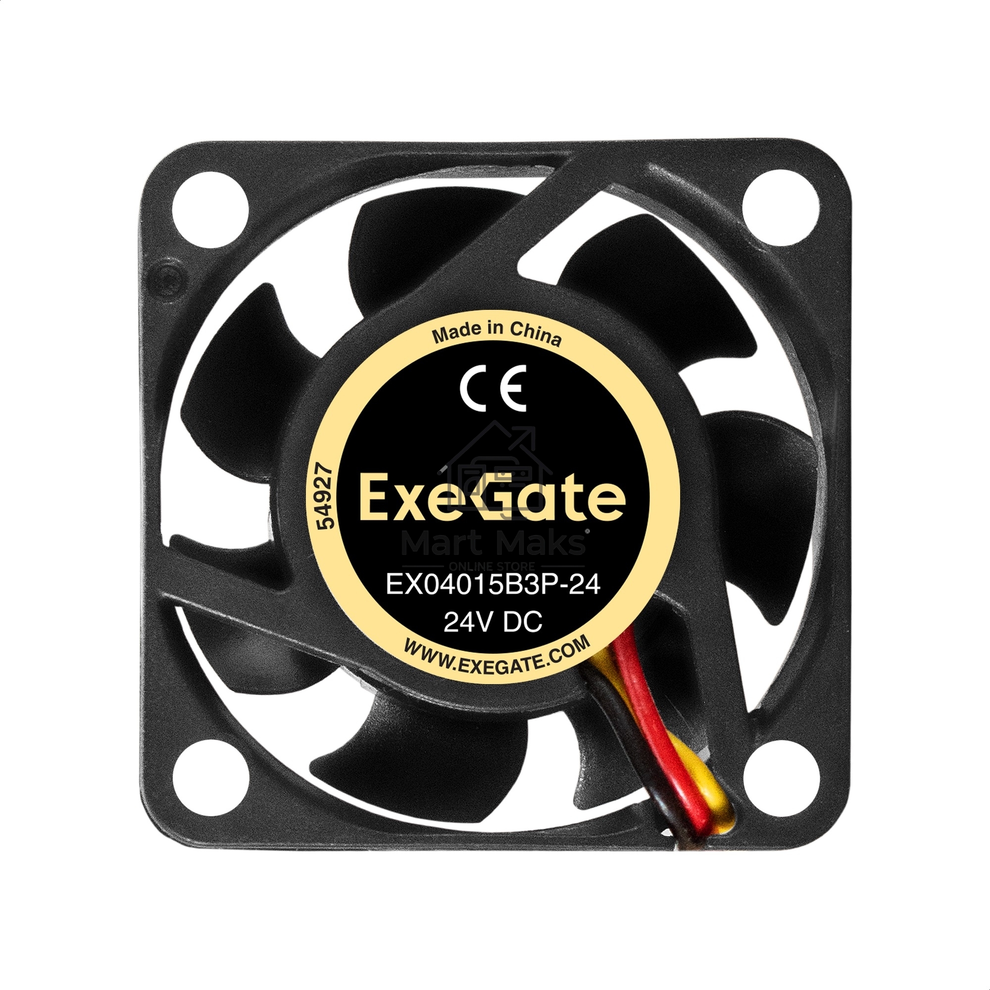 Вентилятор для корпуса ExeGate EX04015B3P-24 черный, 40 мм, 7800 об/мин, 33.1 дБ, 3 pin