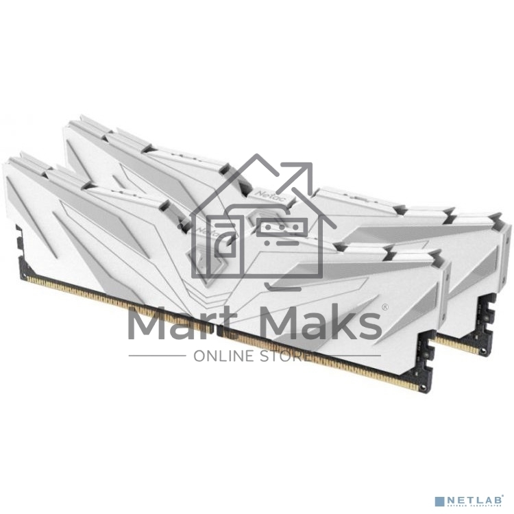 Оперативная память NETAC, DDR4, 16GB (2x8GB), 3200MHz, CL16, DIMM, с радиаторами, белый
