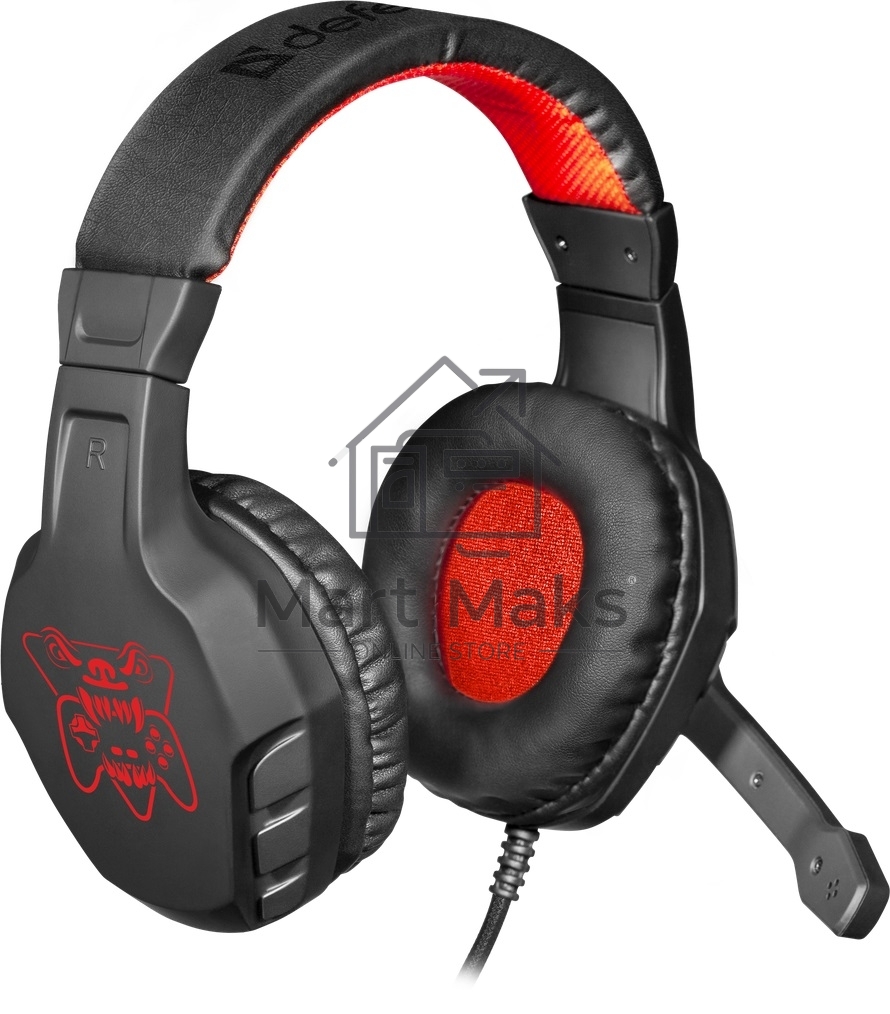 Гарнитура GAMING CUJO BLACK/RED 64505 Defender