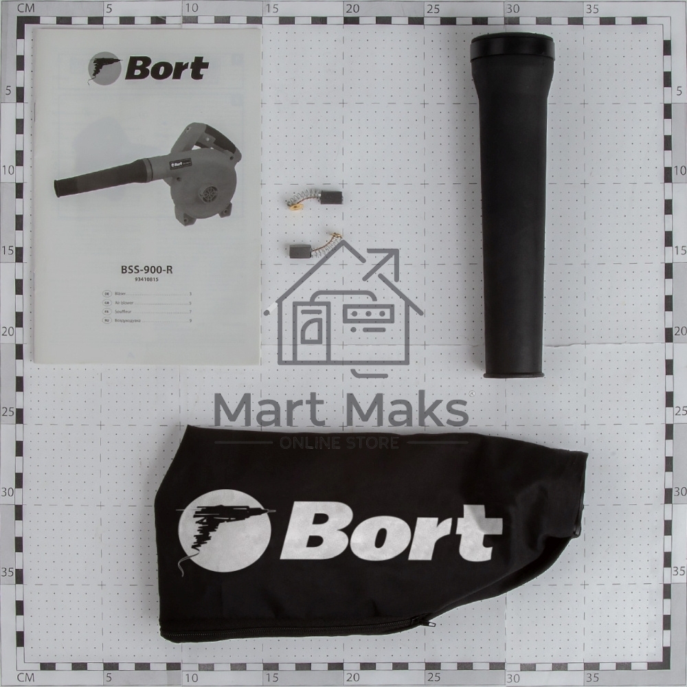 Воздуходувка Bort BSS-900-R 900Вт пит.:от сети синий
