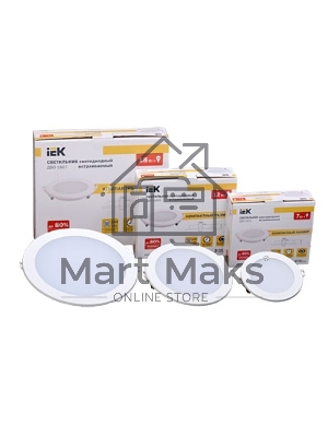 Светильник Iek LDVO0-1602-1-7-K02 ДВО 1602 белый круг LED 7Вт 4000К IP20 алюм. корпус, диам 120 мм