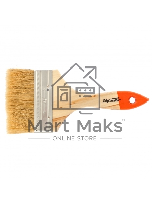 Кисть плоская Sparta 100 мм, натуральная щетина, деревянная рукоятка, для масляных краскок, лаков