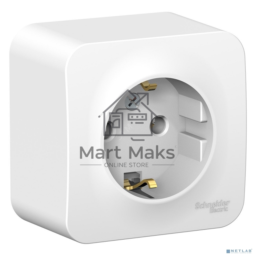 Розетка с/з без шторок 16А, 250В, изолир. пластина SE Blanca наруж Бел
