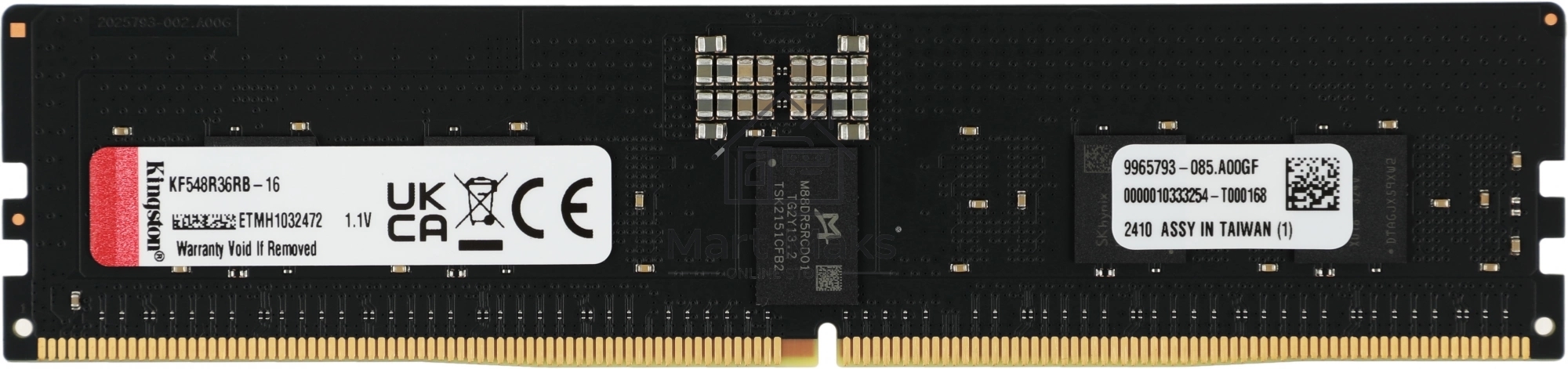 Оперативная память Kingston Fury Renegade Pro, DDR5, 16GB (1x16GB), 4800MHz, CL36, ECC, RDIMM