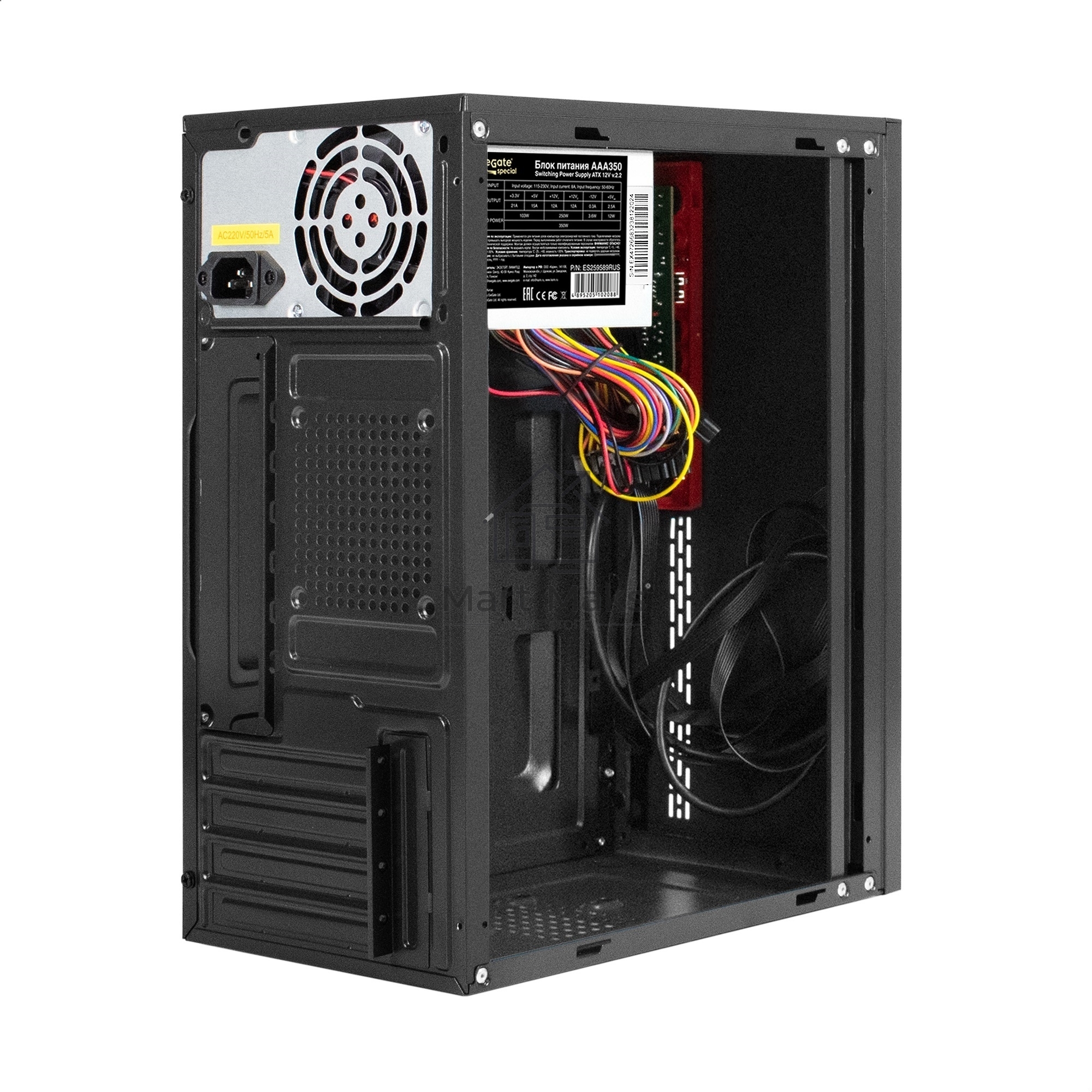 Компьютерный корпус Minitower ExeGate BAA-403U-AAA350 (mATX, БП AAA350 с вент. 8см, 1*USB+1*USB3.0, HD Audio, черный)