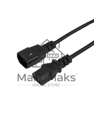 Шнур сетевой Rexant IEC 320 C13 – IEC 320 C14 3x1,0мм², длина 0,6м