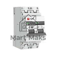 Выключатель автоматический EKF mcb4763-2-50C-pro 2P 50А (C) 4,5kA ВА 47-63 EKF PROxima