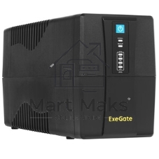 Источник бесперебойного питания ExeGate Power NB-650.LED.AVR.4C13 (650VA/390W, LED, AVR, 4*C13, батарея 12V 7Ah, черный)