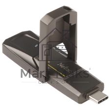 Флешка USB Netac US9 (NT03US9C-512G-32TA), 512Gb, USB 3.2 Gen2 Type-A/USB Type-C, R/W 1000/900, серебристый