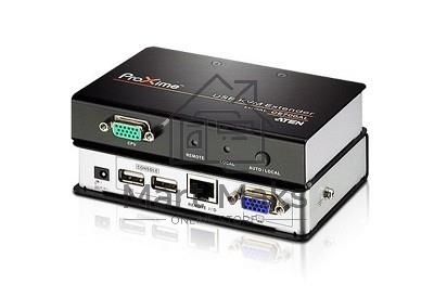 Переключатель ATEN CE700A-D(AT-G) Удлинитель, SVGA+KBD+MOUSE USB ATEN, 150 метр., HD-DB15+USB A-тип, Female, c KVM-шнуром USB 1.8м, Б.П. 220> 5.3V