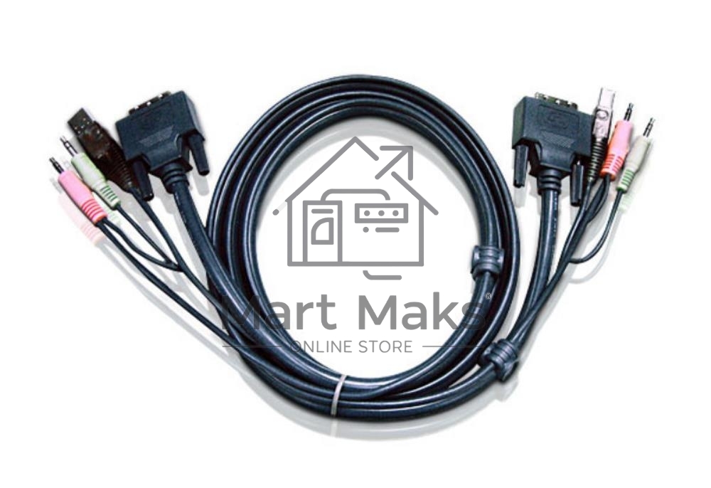 Кабель KVM USB(тип А Male)+DVI-D(Male)2хАудио(Male) (-) USB(тип B Male)+DVI-D(Male)+2хАудио(Male) 3м., черный. CABLE DVI/USB B/MC.SP-DVI/USB A 3M