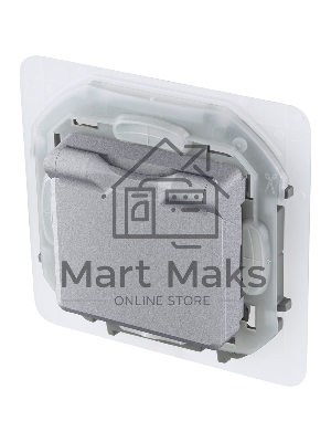 Розетка 2К+З IP44 с крышкой и шторками немецкий стандарт 16А 250В алюминий