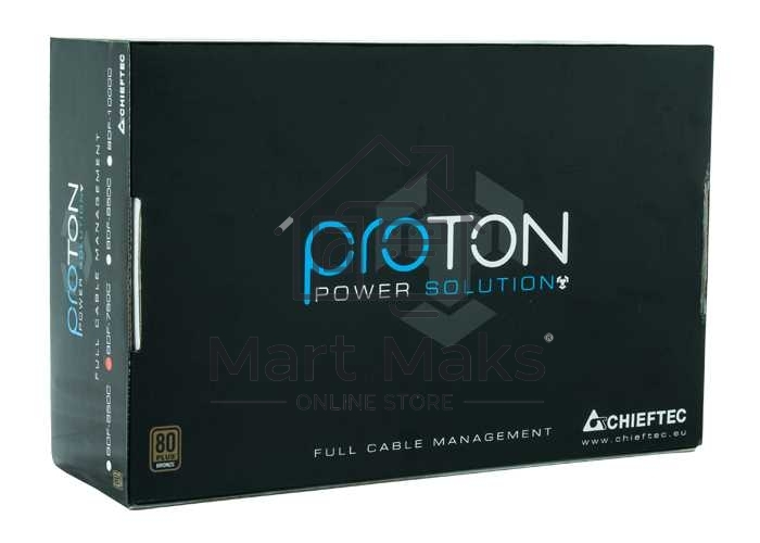 Блок питания Chieftec Proton BDF-850C, 850Вт, 80 PLUS Bronze, 140мм, модульный, черный