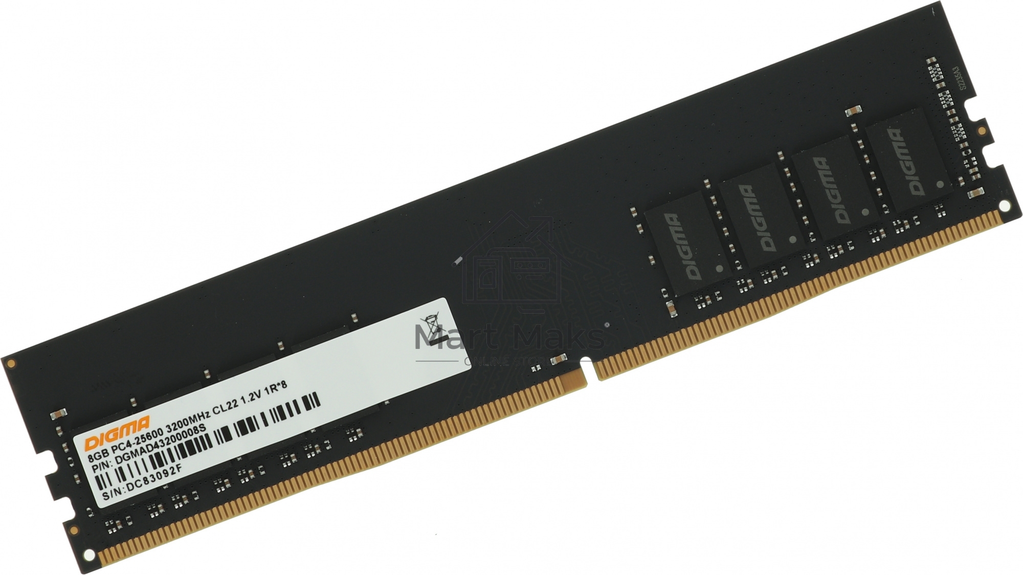 Оперативная память Digma, DDR4, 8GB (1x8GB), 3200MHz, CL22, DIMM