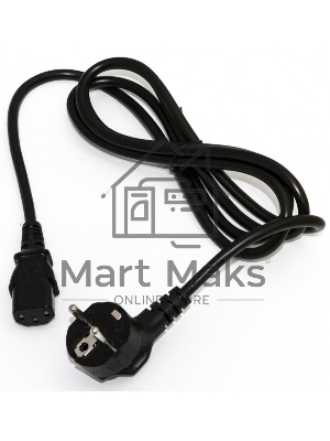 Кабель питания компьютера Hyperline PWC-IEC13-SHM-10-BK (Shucko+C13) (3x1.00), 10A, угловая вилка, 10 м 