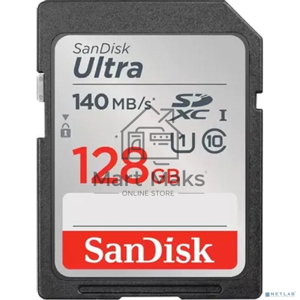 Флеш карта SD 128GB SanDisk SDXC Class 10 UHS-I Ultra 140MB/s