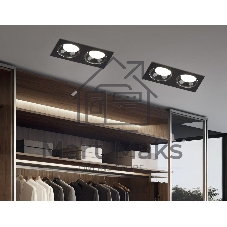 Светильник Ambrella light TN52344/2 SBK/GBK черный песок/черный глянец GX53 max 12W 220*115*25