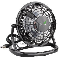 Вентилятор Rix RDF-1500USB чёрный, настольный, 2.5 Вт, 1 скорость, 10 см