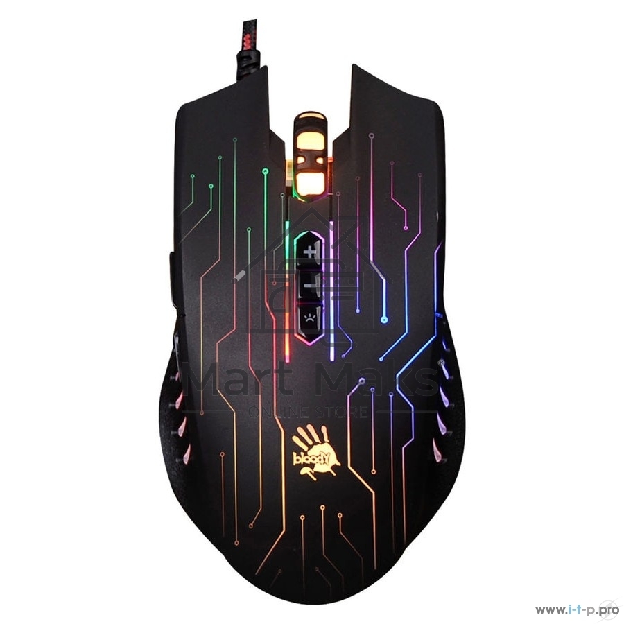 Мышь проводная A4Tech Bloody Q82 черный, 3200 dpi, USB, кнопки - 8