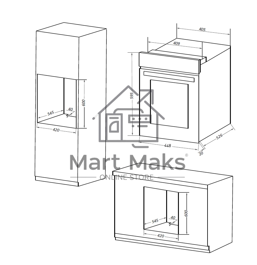Шкаф духовой электрический Maunfeld EOEM516B, встраиваемый