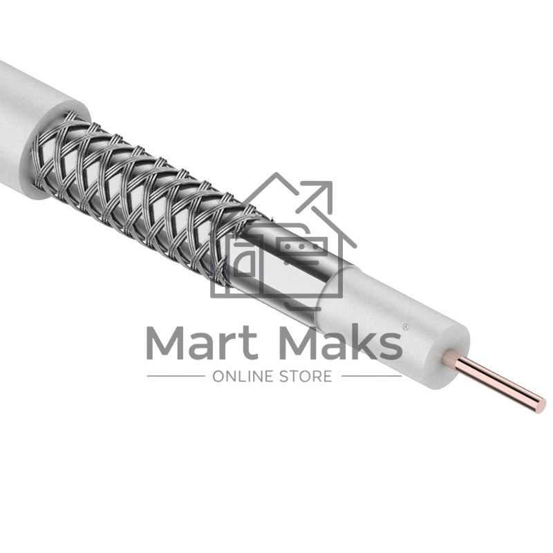 Кабель коаксиальный CAVEL DG-113, Cu/Al/CuSn, 75%, 75 Ом, бухта 100 м, белый