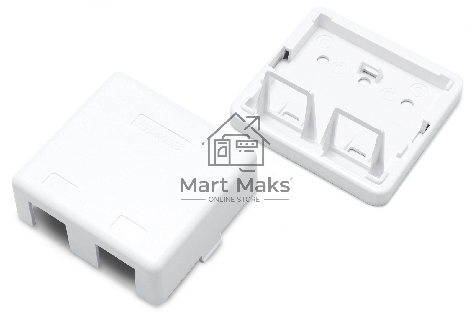 Корпус настенной розетки Hyperline SBB3-2-WH для установки 2-х вставок типа Keystone Jack, белый