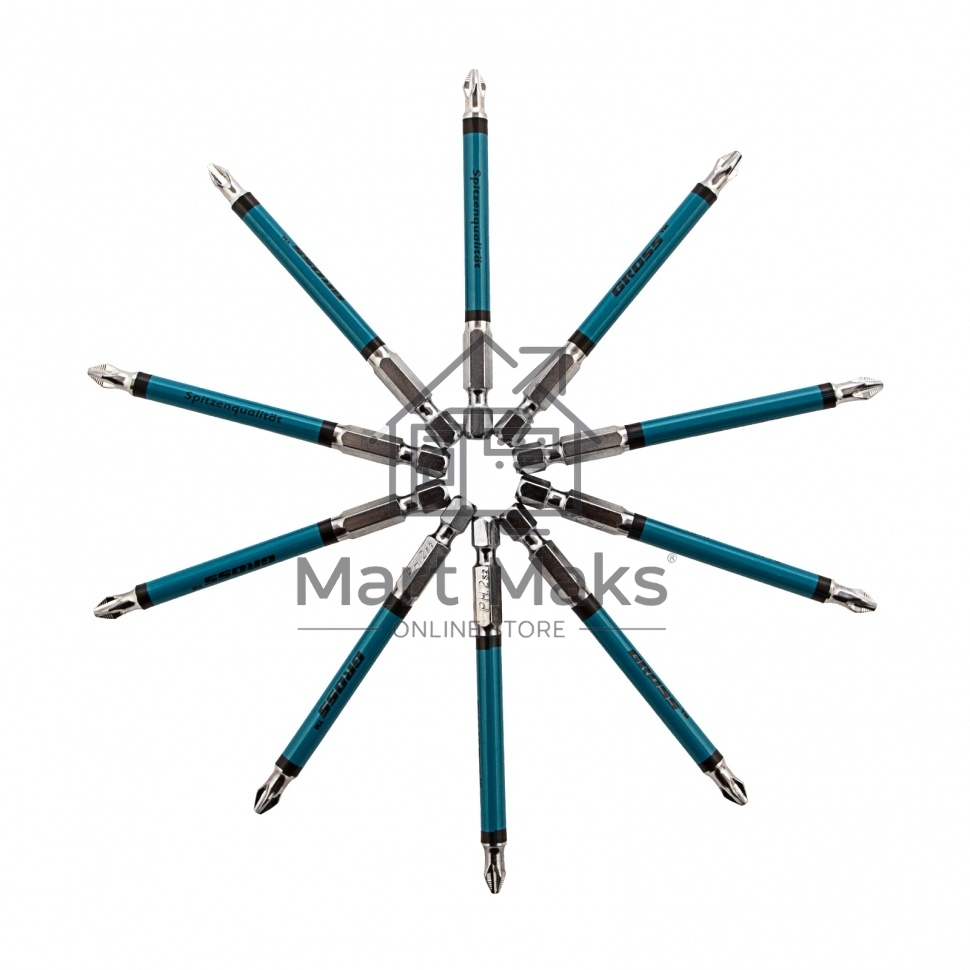 Набор бит Ph2x90, сталь S2, 10шт GROSS 11263