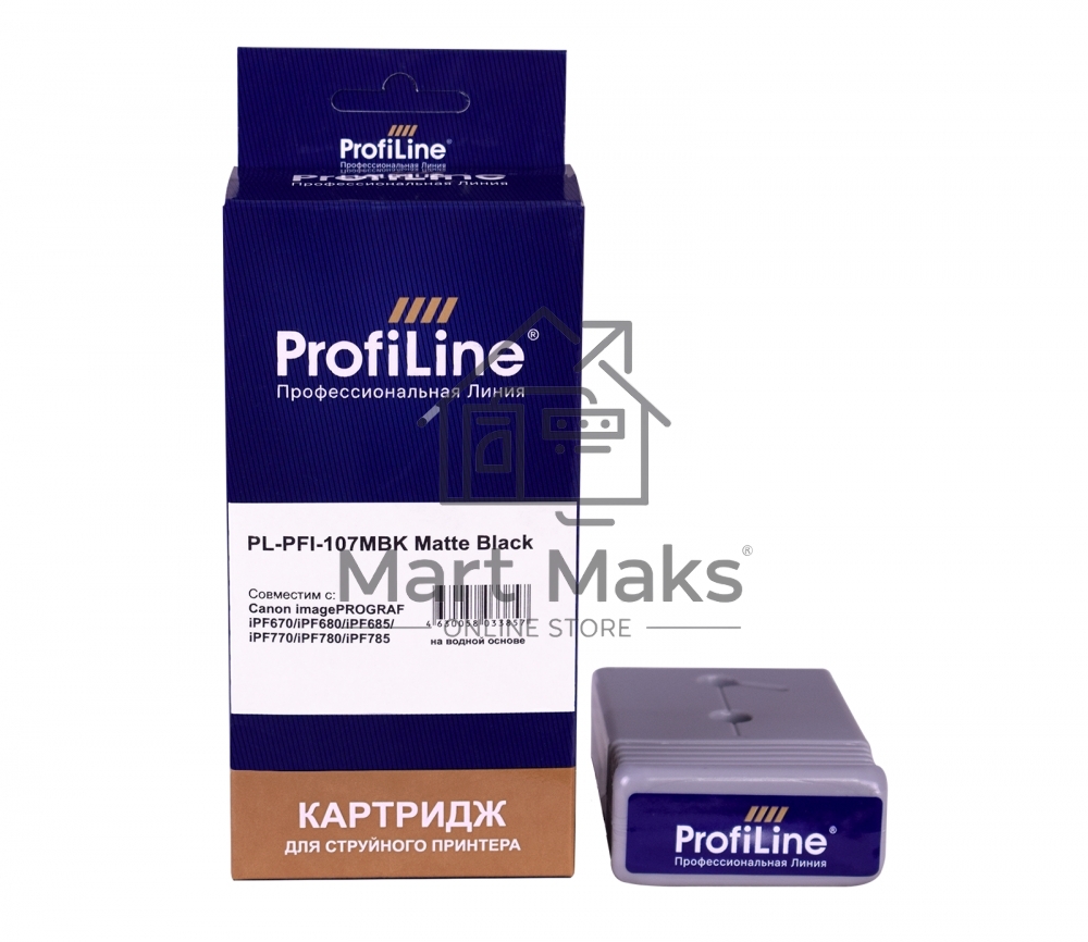 Картридж струйный ProfiLine PL-PFI-107MBK для принтеров Canon IPF670/IPF680/IPF685/IPF770/IPF780/IPF785 с чернилами Matte Black