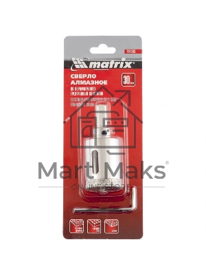 Сверло алмазное Matrix по керамограниту, 30 х 67 мм