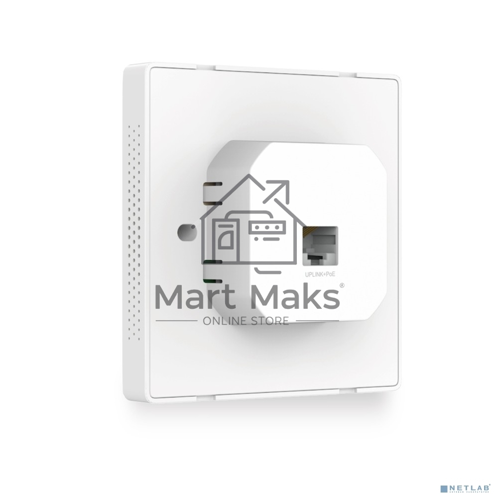 Точка доступа TP-Link Omada AC1200 wireless MU-MIMO Gigabit wall-plate Access Point, 1 Gigabit downlink port, 1 gigabit uplink port, 802.3af/at PoE in, wall plate mounting, support standalone mode and controlled by Omada SDN controller (Software/hardware/