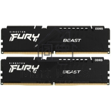 Оперативная память Kingston Fury Beast, DDR5, 32GB (2x16GB), 5600MHz, CL40, DIMM, с радиаторами, черный