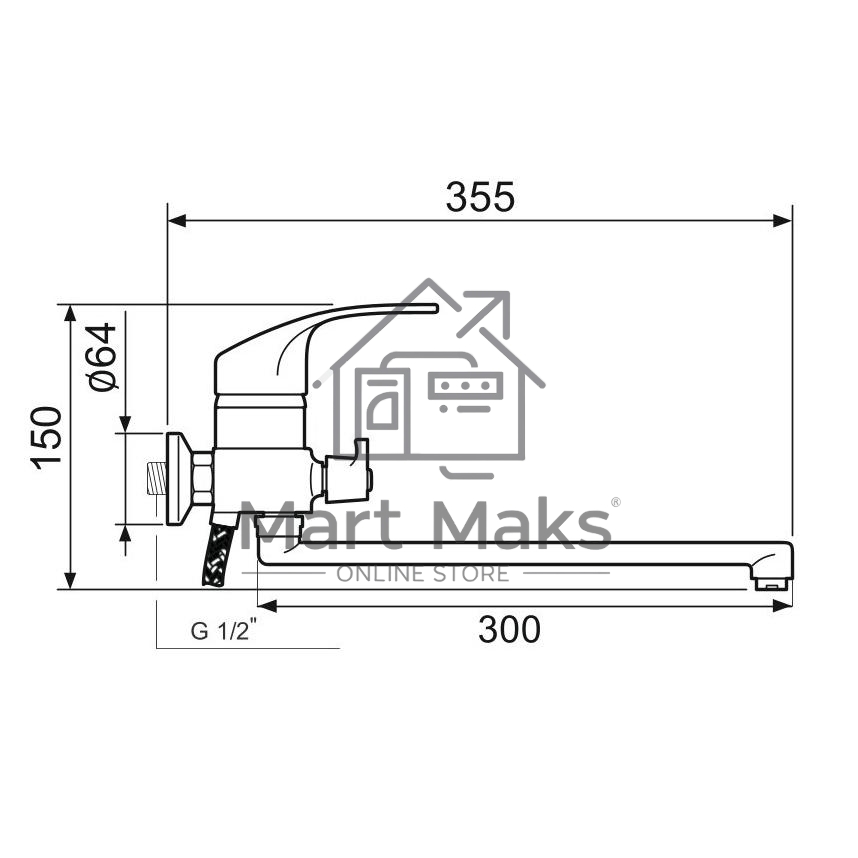 SL85-006E Смеситель для ванны, ø35