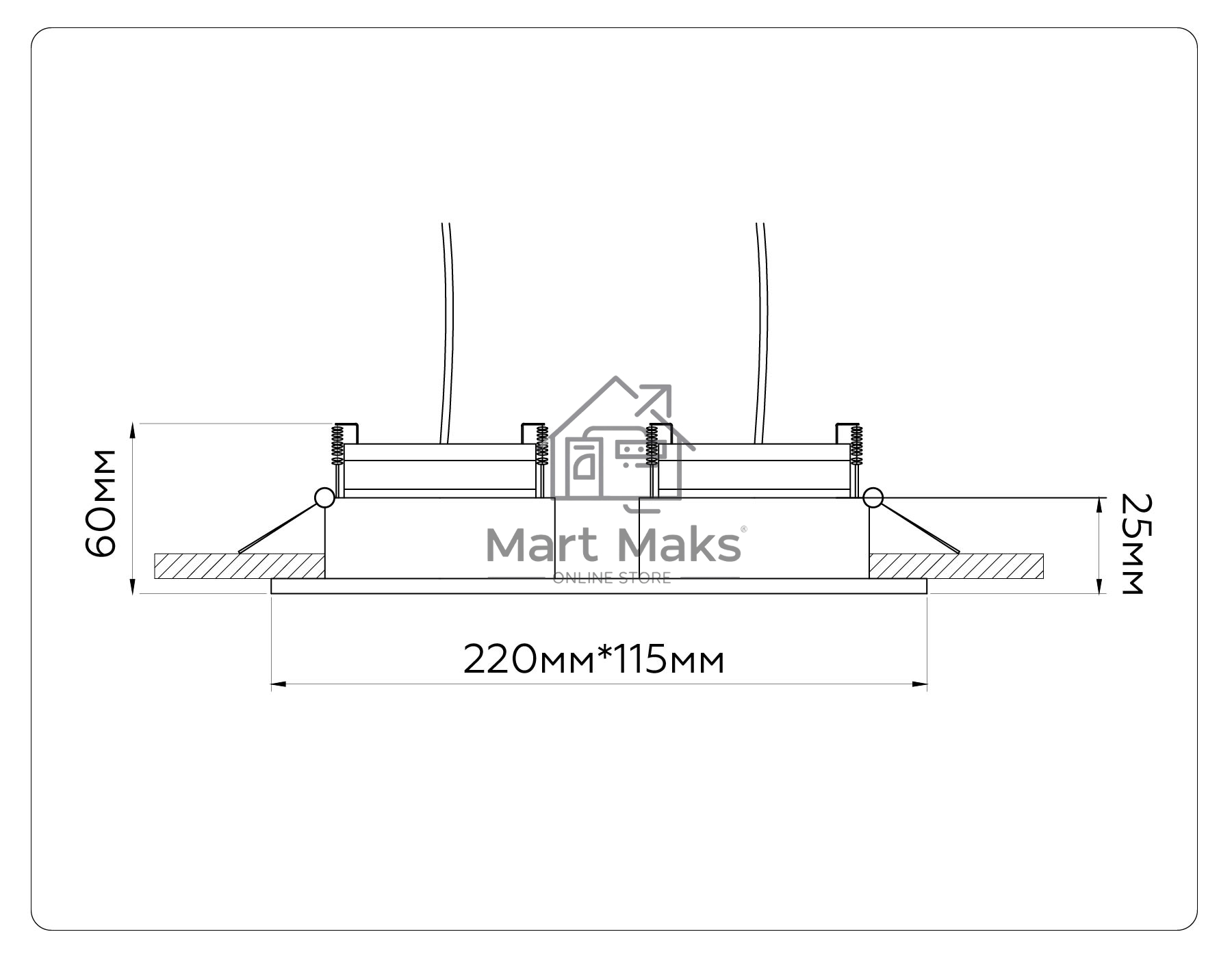 Светильник Ambrella light TN52344/2 SBK/GBK черный песок/черный глянец GX53 max 12W 220*115*25