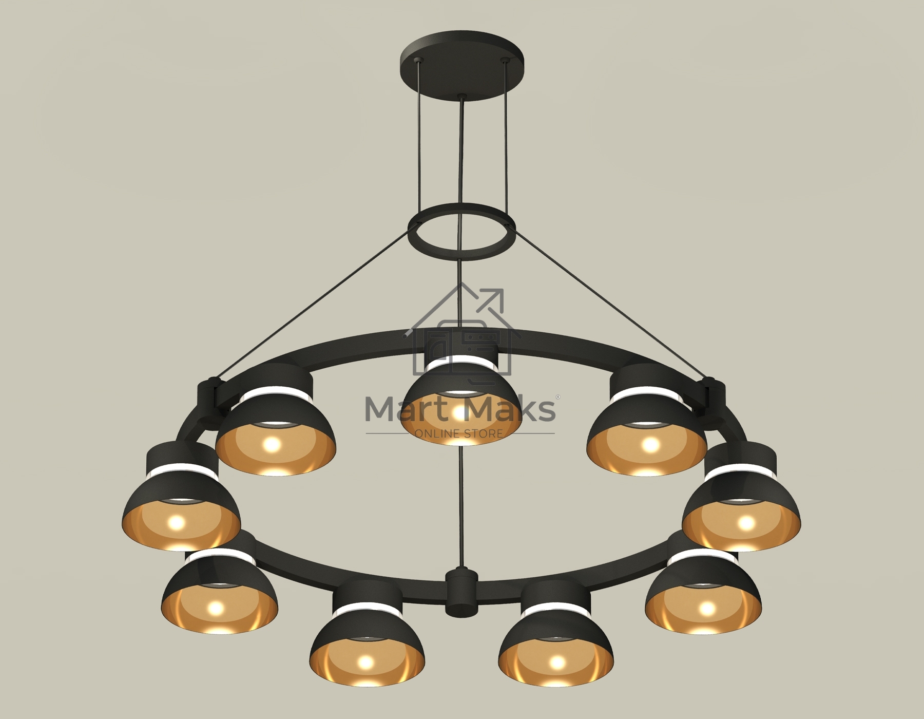Светильник Ambrella light XR92051702/9 SBK/PYG/CL черный песок/золото желтое полированное/прозрачный GX53 (A9205,C9242,N8145)