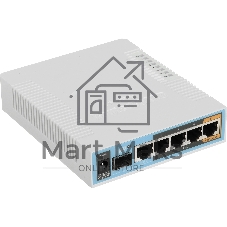 Сетевое оборудование MikroTik RB962UiGS-5HacT2HnT Роутер 2.4+5ГГц, 802.11a/b/g/n/ac, 5x Ethernet 1G, 1x SFP