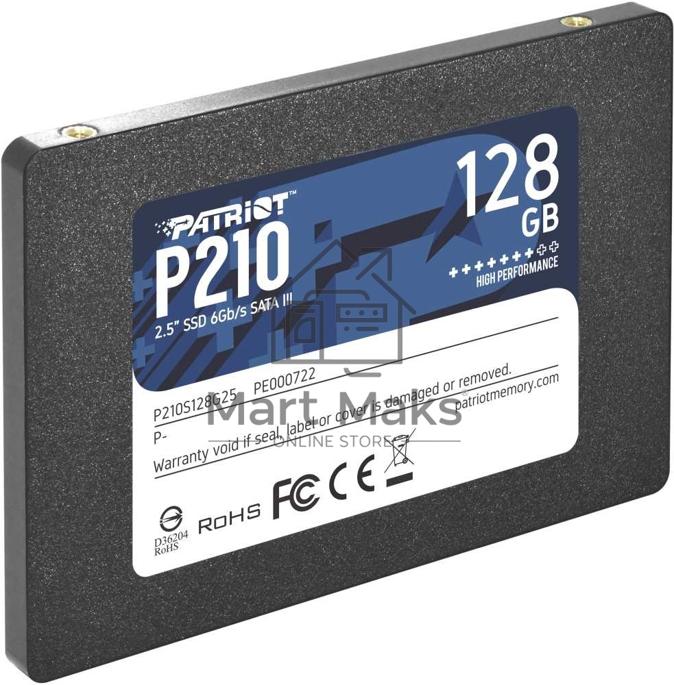 Накопитель SSD Patriot P210, 128GB, SATA III, 2.5