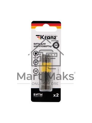 Бита для шуруповерта KRANZ Torx T30х50 мм (2 шт./уп.)