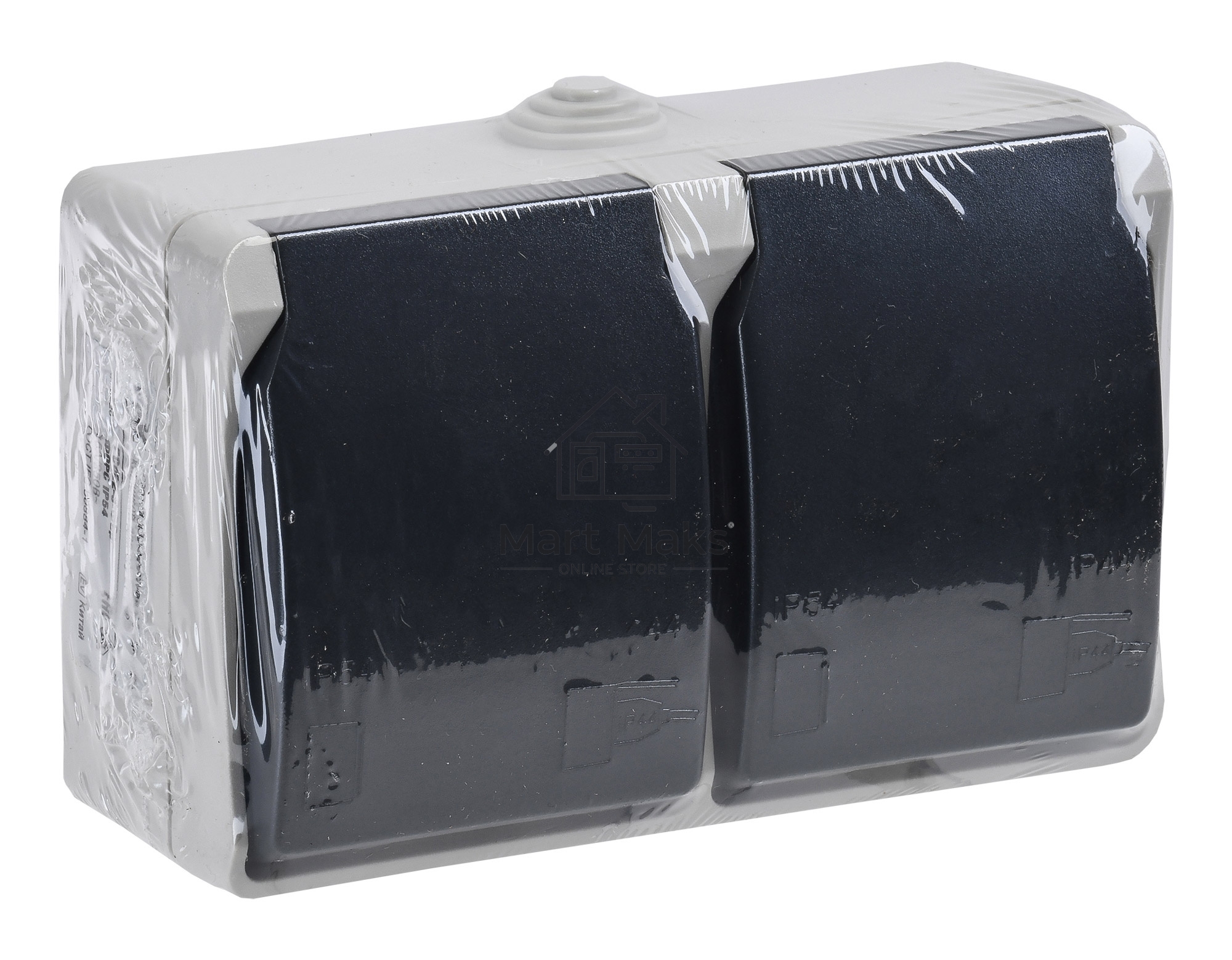 Розетка двухместная РСб22-3-ФСр с з/к для открытой установки IP54 Форс ERS22-K03-16-54-DC IEK