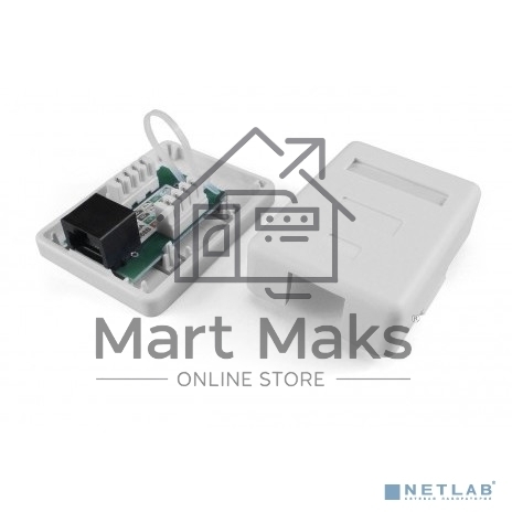 Розетка компьютерная Hyperline SB1-1-8P8C-C6-WH RJ-45(8P8C), категория 6, одинарная, внешняя, Dual IDC