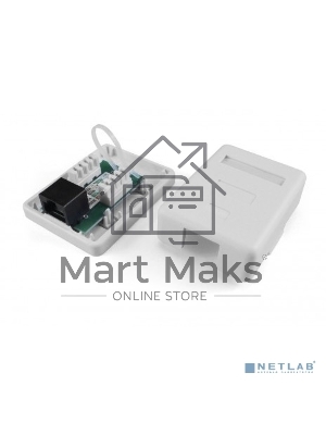 Розетка компьютерная Hyperline SB1-1-8P8C-C6-WH RJ-45(8P8C), категория 6, одинарная, внешняя, Dual IDC