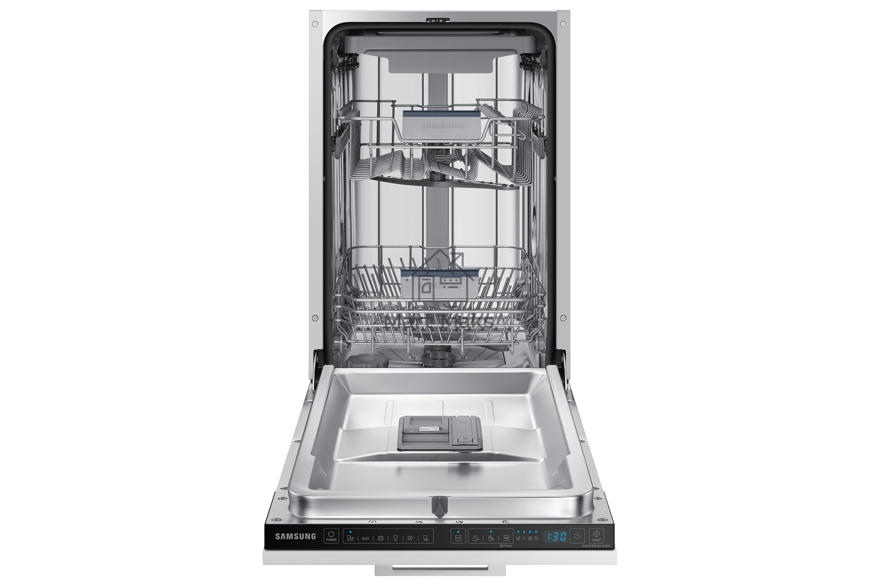 Встраиваемая посудомоечная машина Samsung DW50R4050BB/WT, черный, 45 см, 10 компл., 46 дБ, класс A+