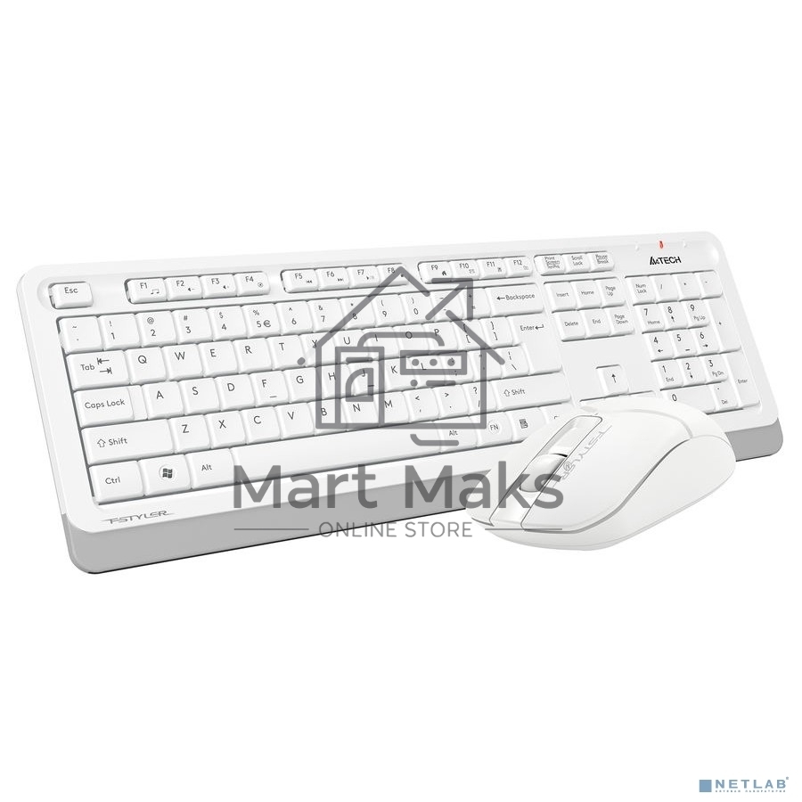 Клавиатура + мышь A4Tech Fstyler FG1012 клав:белый мышь:белый USB беспроводная Multimedia
